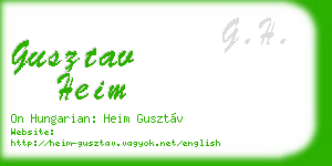 gusztav heim business card